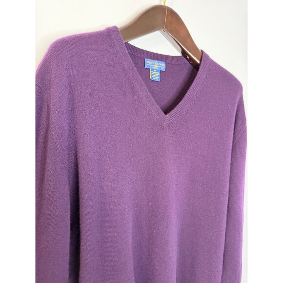 JOSEPH & LYMAN CASHMERE V Neck Long Sleeve Sweater Men's XL Preppy - Picture 4 of 9